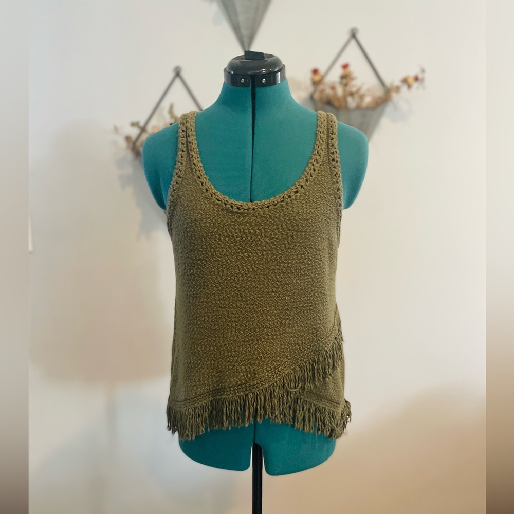 Anthropologie olive green sweater tank